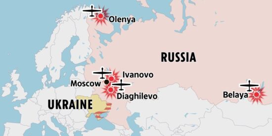 Las bases rusas atacadas por drones ucranianos