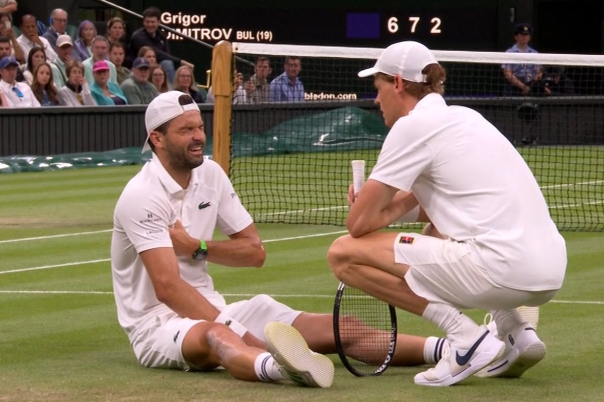 Dimitrov con Sinner en la hierba de Wimbledon