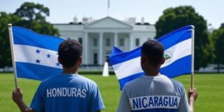Emigrantes de Honduras y Nicaragua ante la Casa Blanca (1)