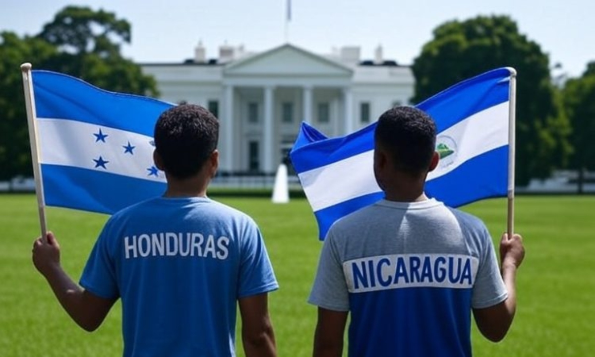Emigrantes de Honduras y Nicaragua ante la Casa Blanca (1)