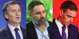 Alberto Núñez Feijóo, Santiago Abascal y Pedro Sánchez.