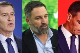 Alberto Núñez Feijóo, Santiago Abascal y Pedro Sánchez.