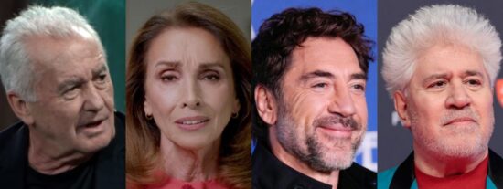 V&iacute;ctor Manuel, Ana Bel&eacute;n, Javier Bardem y Pedro Almod&oacute;var.