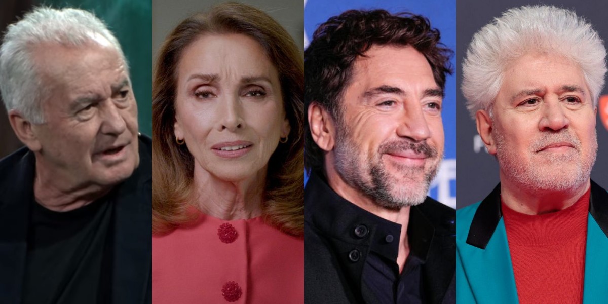 V&iacute;ctor Manuel, Ana Bel&eacute;n, Javier Bardem y Pedro Almod&oacute;var.