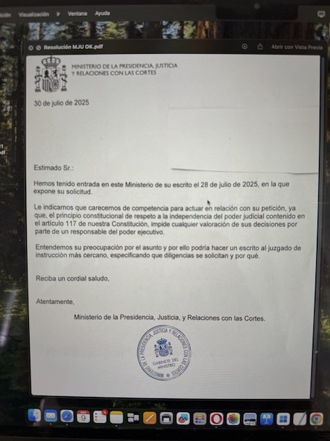Huelga ilegal de jueces: la respuesta an&oacute;nima del Ministerio que erosiona el Estado de Derecho.
