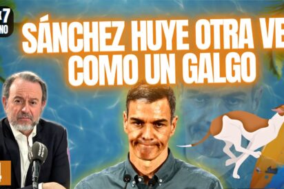 ¡Sánchez huye otra vez como un galgo de la prensa y la furia del pueblo!