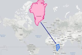 Las distorsiones de Mercator y los tamaños reales