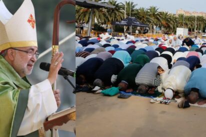 Jesús Sanz, arzobispo de Oviedo y la comunidad musulmana de Jumilla.