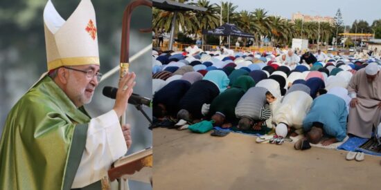 Jesús Sanz, arzobispo de Oviedo y la comunidad musulmana de Jumilla.