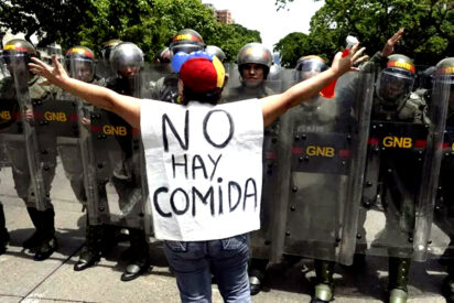 Manifestación contra el chavista Maduro en Venezuela.