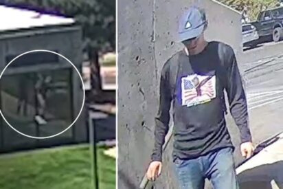 El asesino de Kirk saltando del tejado y huyendo de la escena del crimen