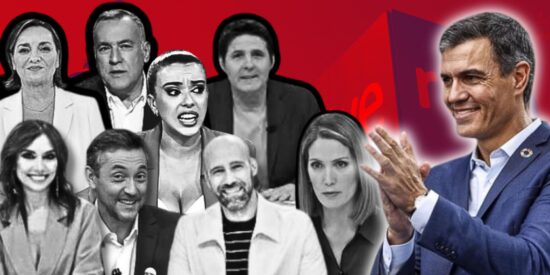 Pepa Bueno, Xabier Fortes, Sarah Santaolalla, Jesús Cintora, Marta Flich, Javier Ruiz, Gonzalo Miró, Silvia Intxaurrondo y Pedro Sánchez