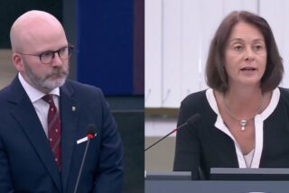 Charlie Andreas Weimers y Katarina Barley.