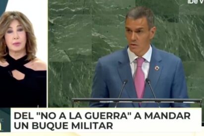 Ana Rosa retrata al ‘santo’ Sánchez, a la ‘vicepresidenta Disney’ y a toda la izquierda belicista con el “buque niñera”
