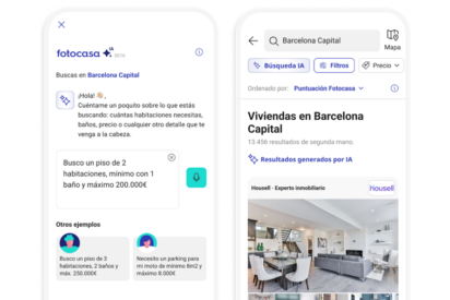 Fotocasa lanza un buscador de vivienda asistido por IA, único en el sector inmobiliario español