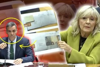 La senadora de UPN obliga a un sudoroso Sánchez a ponerse las gafas por los sobres de Ferraz