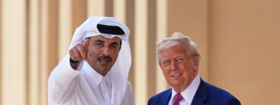 El emir Tamim bin Hamad Al Thani con Donald Trump