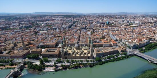 Vista aérea de Zaragoza. 