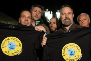 Abascal en Almaraz, haciendo campaña por VOX en Extremadura