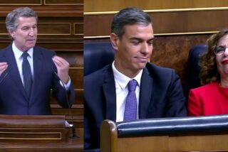 Alberto Núñez Feijóo, Pedro Sánchez y María Jesús Montero.