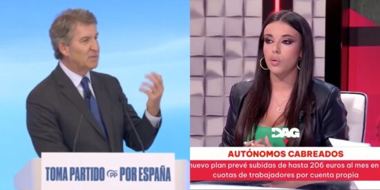 Alberto Núñez Feijóo y Sarah Santaolalla.