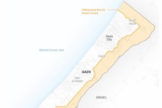 La zona amarilla está bajo control total de Israel en la Franja de Gaza