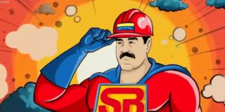 Maduro como &#039;Superbigote&#039; en la propaganda de la televisión chavista