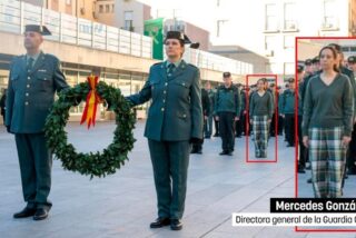 Mercedes González, directora general de la Guardia Civil, en el acto en el que vistió un conjunto pijama