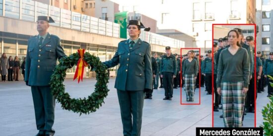 Mercedes González, directora general de la Guardia Civil, en el acto en el que vistió un conjunto pijama
