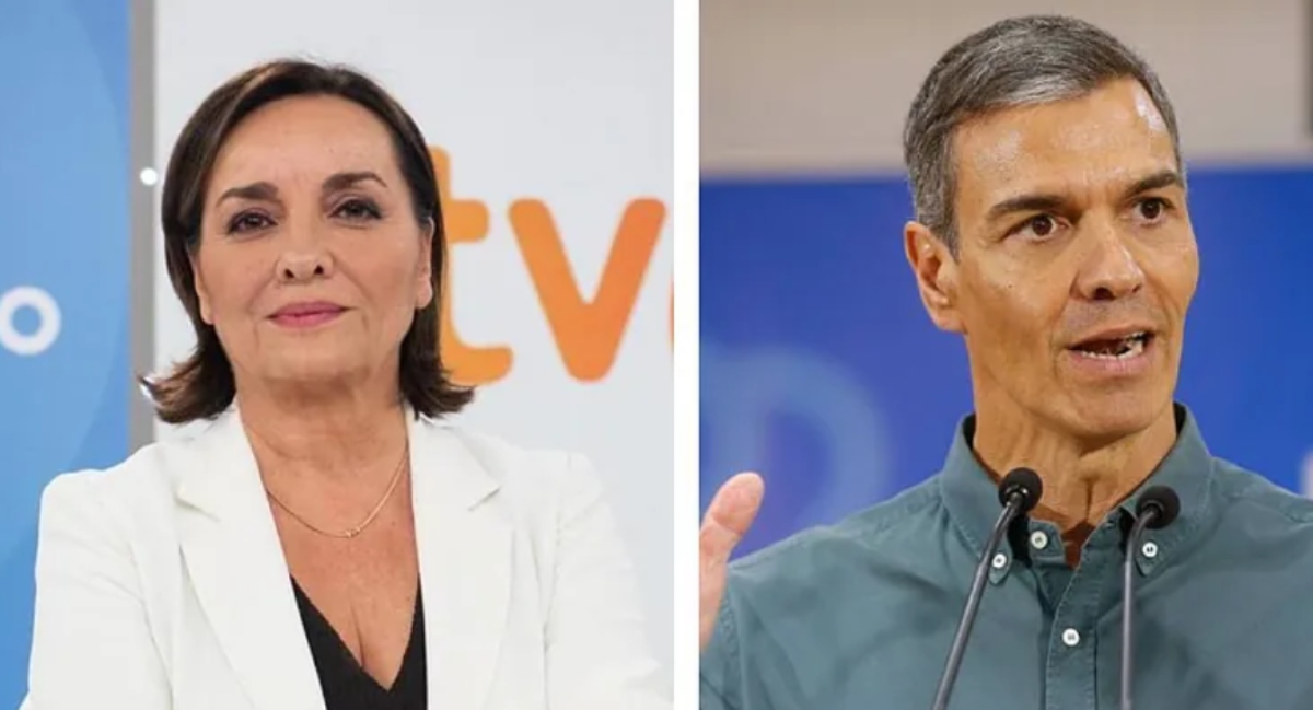 Pepa Bueno con Pedro Sánchez