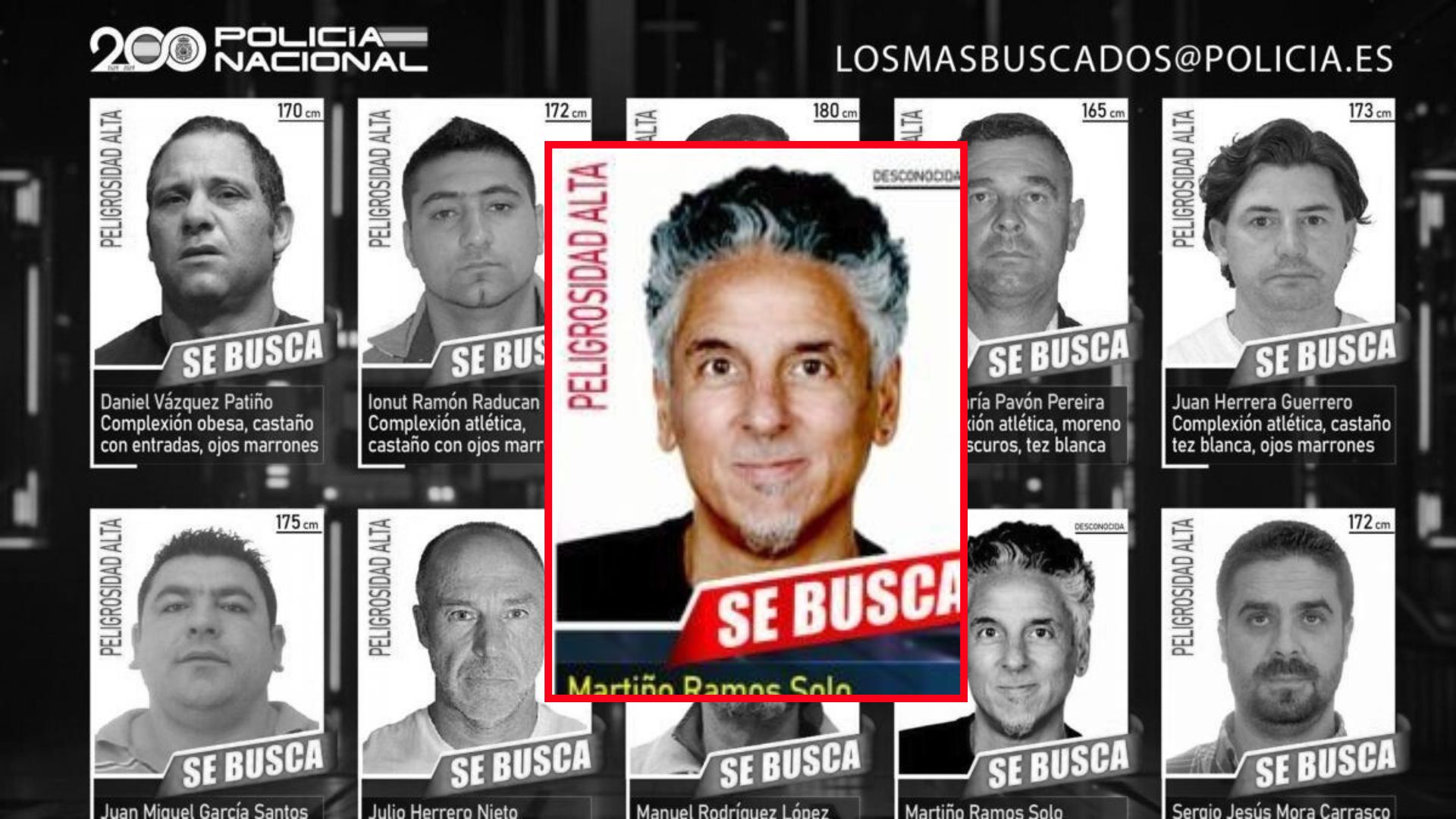 Martiño Ramos, entre los más buscados por la Policía Nacional española