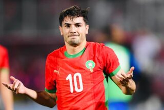 Brahim con la camiseta de la Selecci&oacute;n de Marruecos
