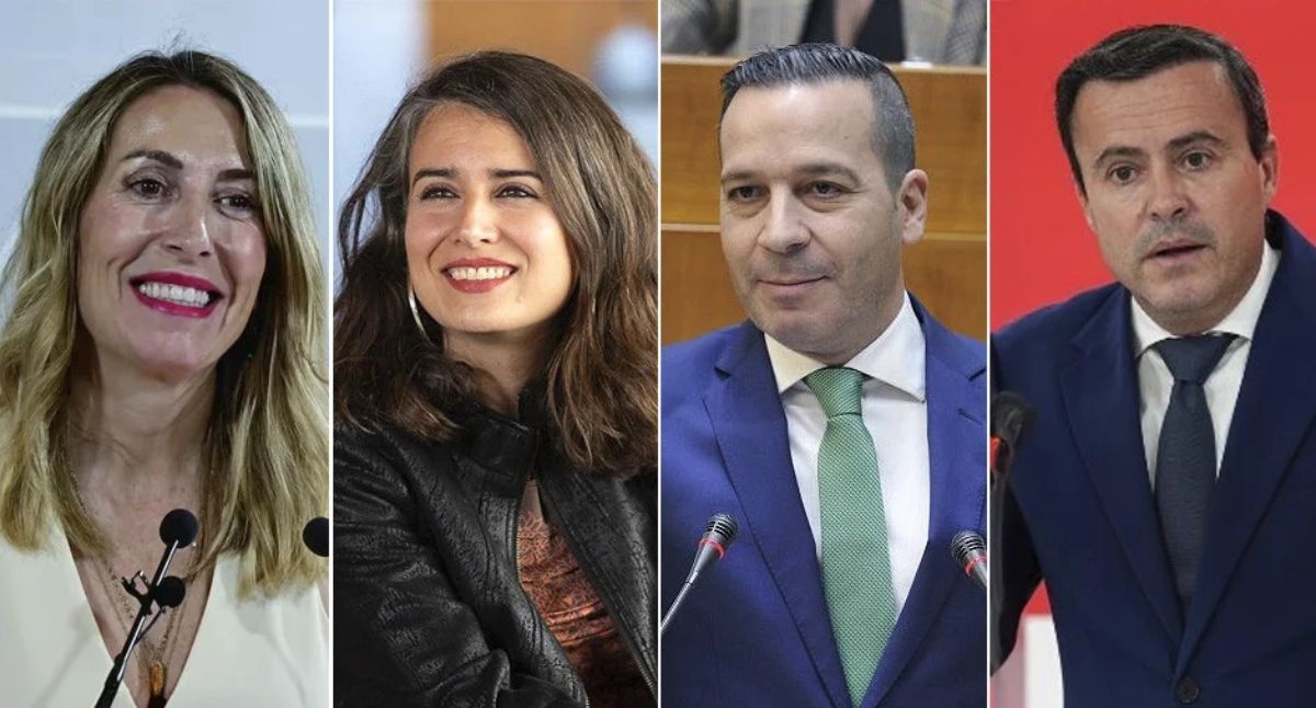 Candidatos de PP, Podemos, VOX y PSOE a las elecciones extreme&ntilde;as.