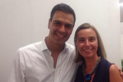 El socialista Sanchez con Federica Mogherini