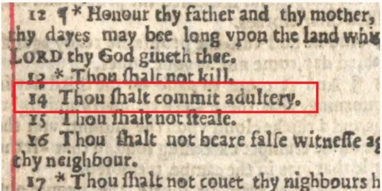 La errata en la "Biblia Malvada&rdquo; de 1631