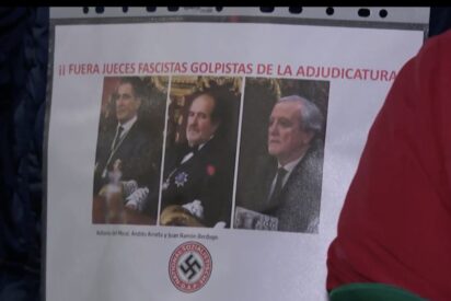 La imagen de los tres jueces con la esvástica, emitida en RTVE