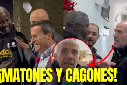 Los matones de Gallardo agreden a Ndongo hasta que el reportero se harta... &iexcl;Y todos se c*agan!