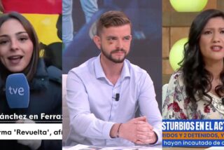 Laura Pavía (TVE), el agredido periodista José Ismael Martínez (&#039;El Español&#039;) y Laura Arroyo, la que aplaudió la paliza al reportero en Pamplona.