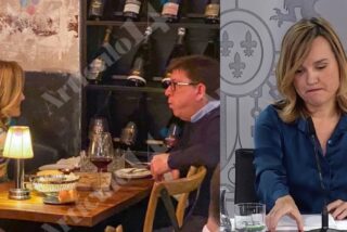 Pilar Alegría y su pillada comiendo con Paco Salazar.
