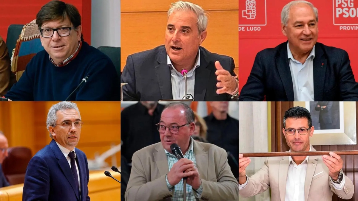 Paco Salazar, Antonio Navarro, José Tomé, Javier Izquierdo, Francisco Luis Fernández Rodríguez y Toni González (PSOE)
