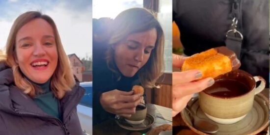 Pilar Alegr&iacute;a y su desayuno