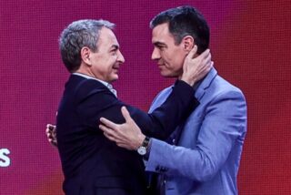 Jos&eacute; Luis Rodr&iacute;guez Zapatero con Pedro Sánchez