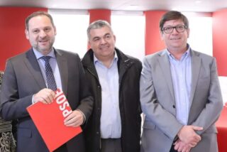 José Luis Ábalos, Santos Cerdán y Paco Salazar.