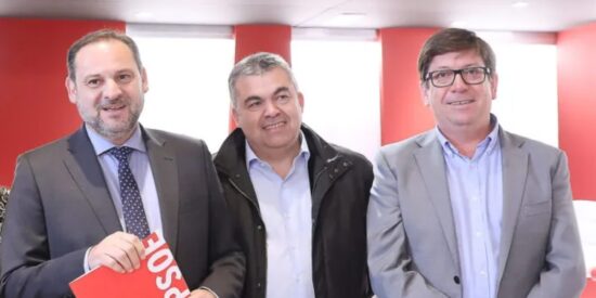 José Luis Ábalos, Santos Cerdán y Paco Salazar.