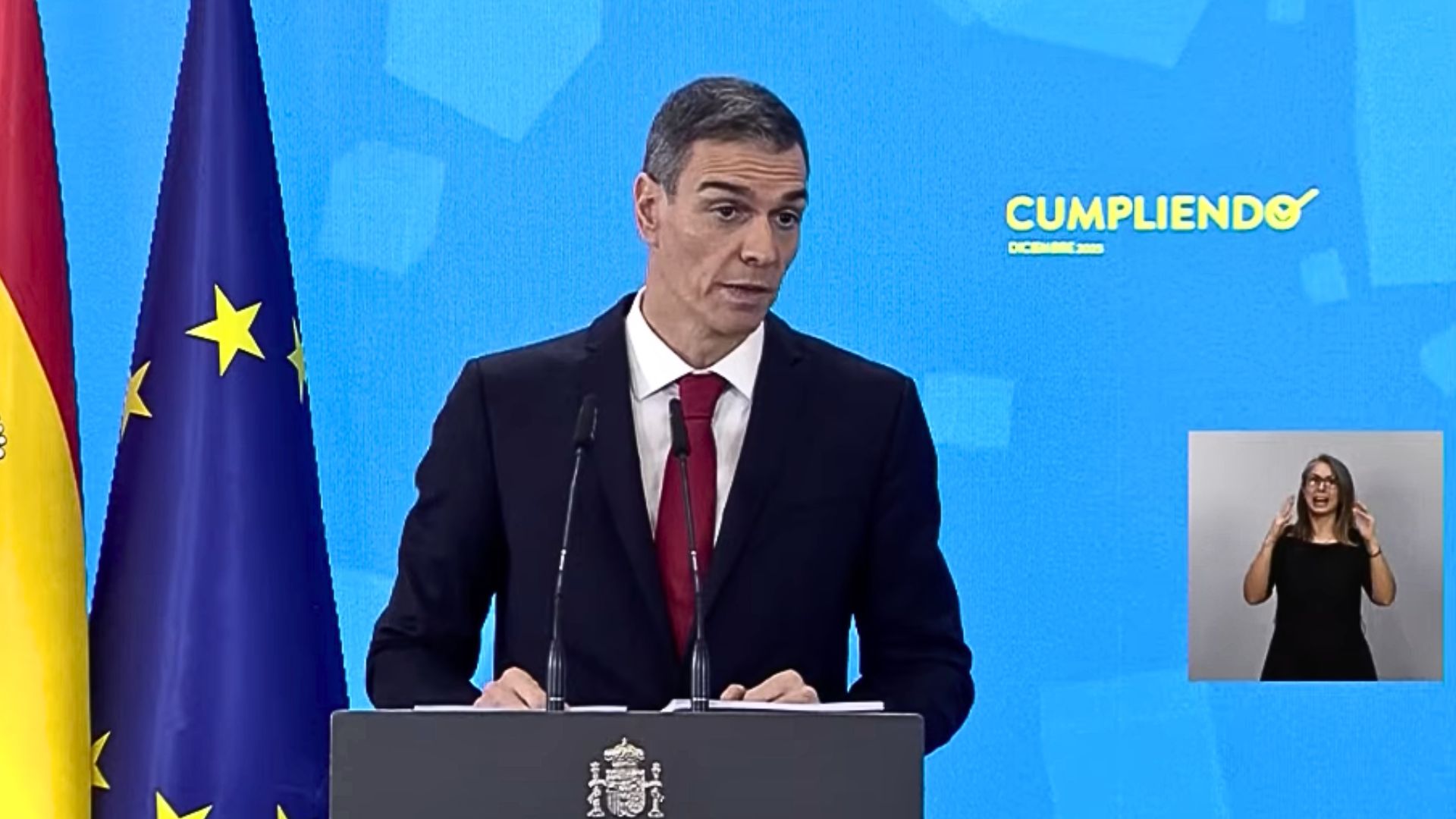 Sánchez saca a pasear su lado más cínico en el balance del año: «Compromiso absoluto con el feminismo»