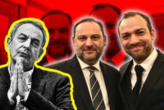 José Luis Ábalos con su hijo Víctor y Jos&eacute; Luis Rodr&iacute;guez Zapatero