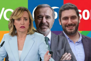 Alegr&iacute;a (PSOE), Azcón (PP) y Nolasco (VOX)