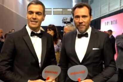 El presidente del Gobierno, Pedro Sánchez, y el ministro de Transportes, Óscar Puente (1)