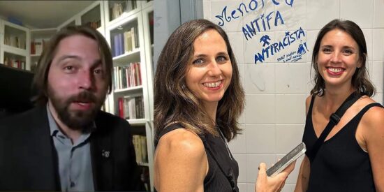 Juan Soto Ivars, Ione Belarra e Irene Montero.