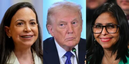 Maria Corina, Trump y Delcy Rodríguez